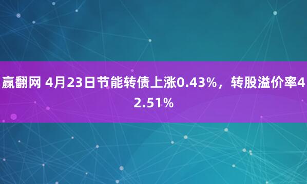 赢翻网 4月23日节能转债上涨0.43%，转股溢价率42.51%